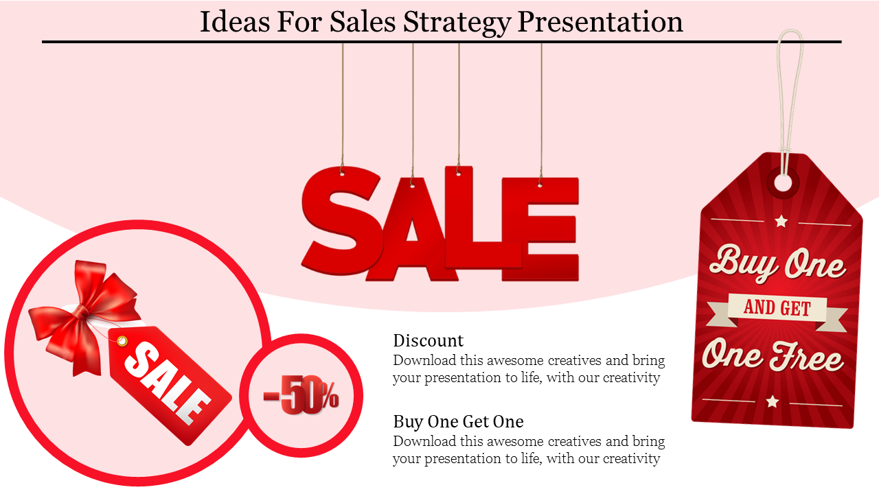 Free - Ideas For Sales Strategy Presentation Slide PPT